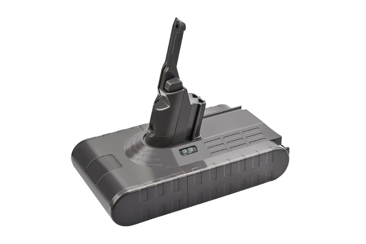 Close-up of Dyson V8 battery LED power indicator lights