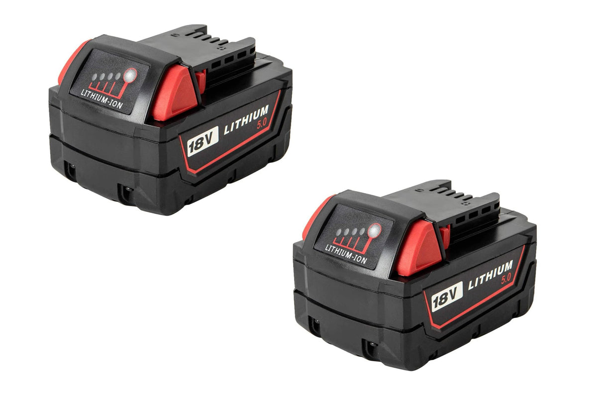 Back view of compatible Milwaukee M18 18V 60Ah battery