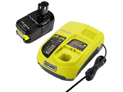 RYOBI 18V 5Ah Battery and Ryobi Battery Charger Compatible Replacement