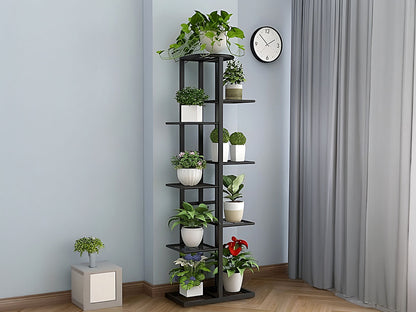 8 Tier Flower Stand Plant Pot Rack 9 pots Black