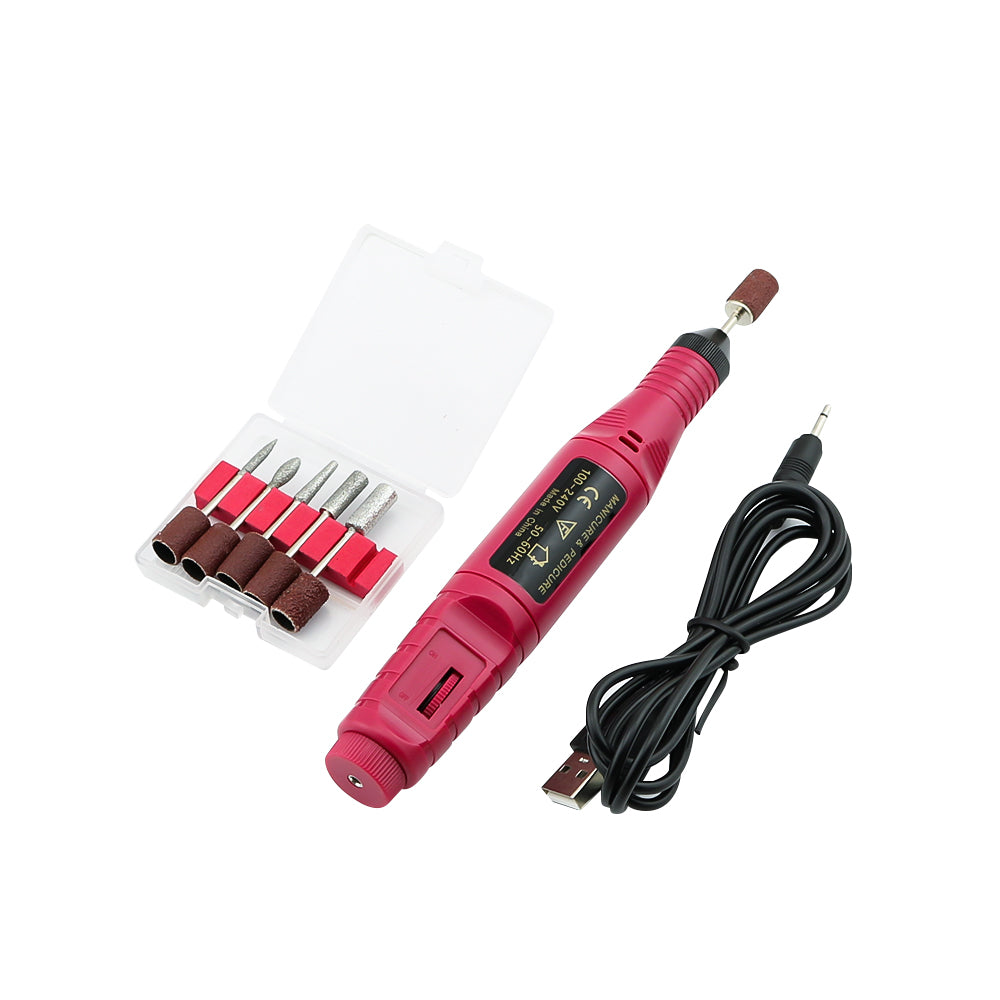 Nail drill kit with UV curing lamp in white colour