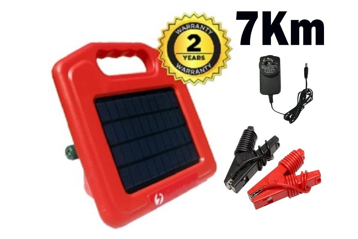 Close-up of solar fence energiser LED indicator light