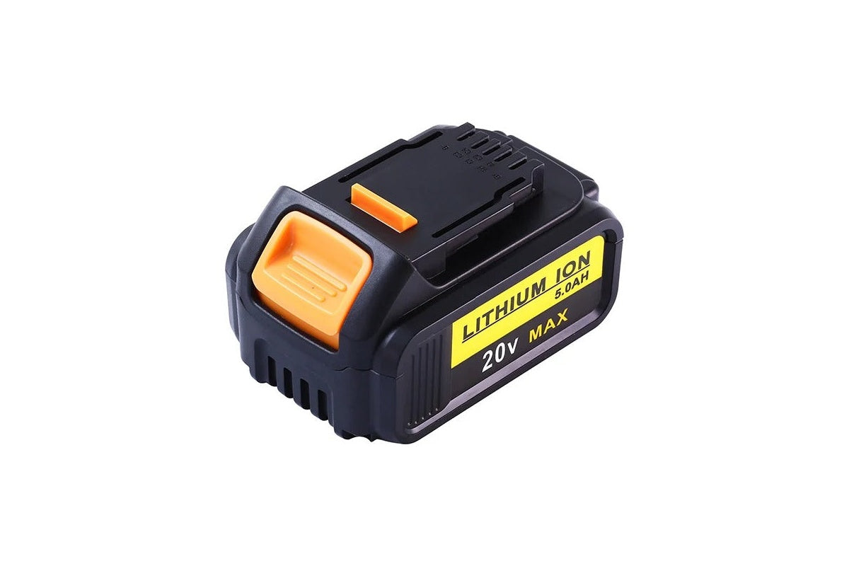 Close up of DeWalt battery terminals for secure fit