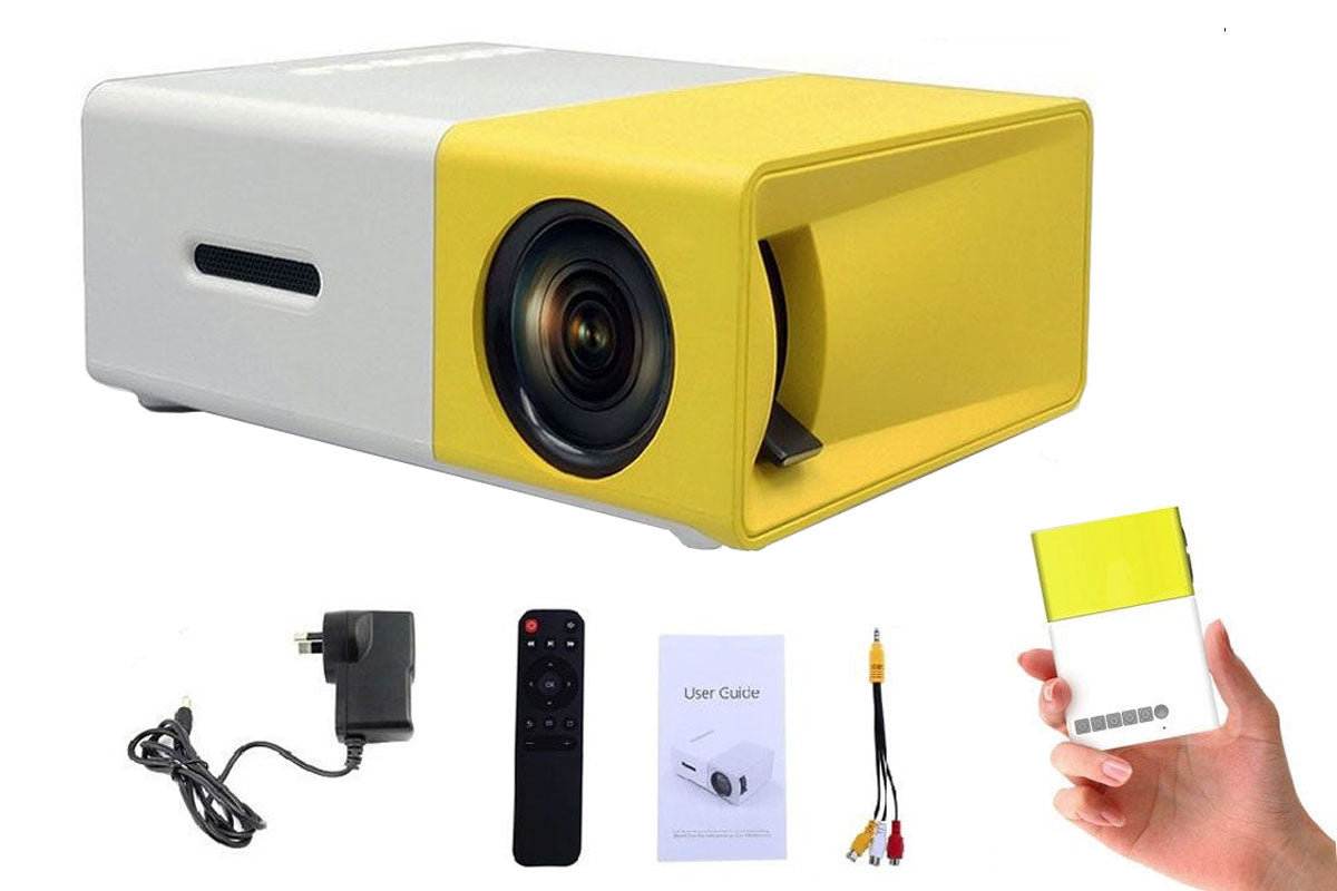 Compact size of portable HD projector fitting in hand