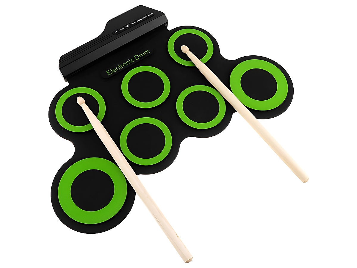 Roll up drum kit electronic showing control buttons and display