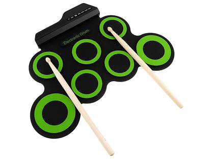 Roll up drum kit electronic showing control buttons and display