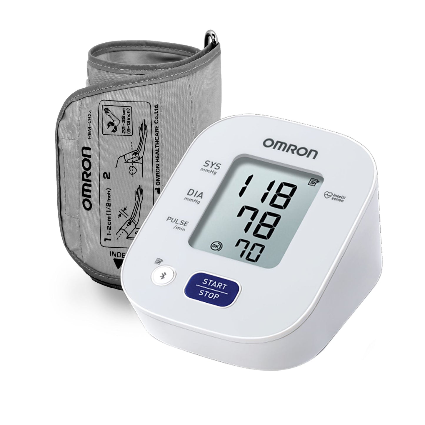 Omron blood pressure monitor connected to smartphone app