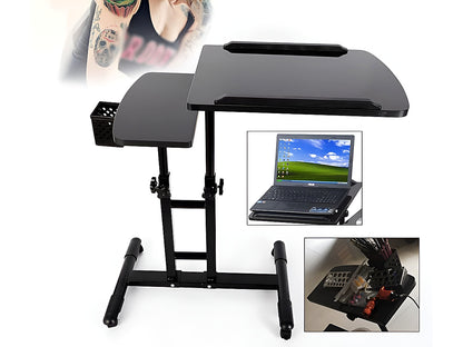 Laptop table desk stand with divided desktop boards for convenience