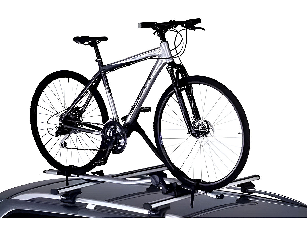 Bike rack front leg extended for extra stability