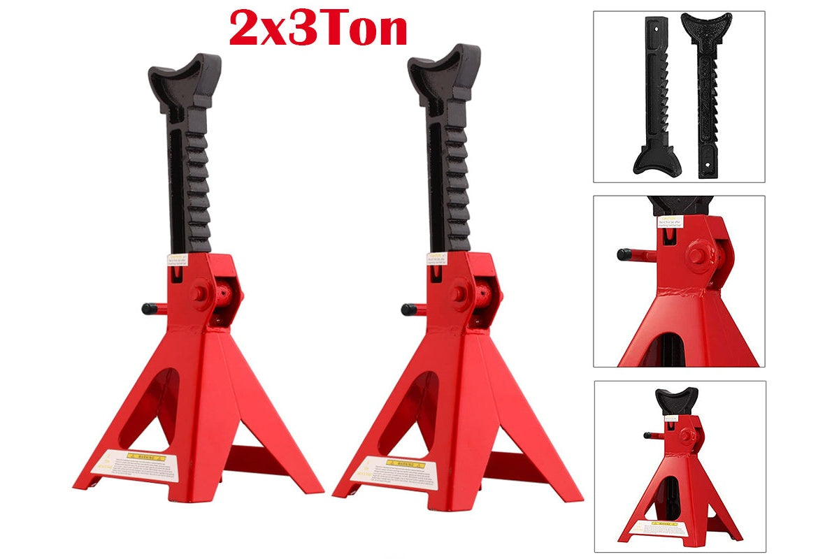 Close up of steel axle stand foot for stability