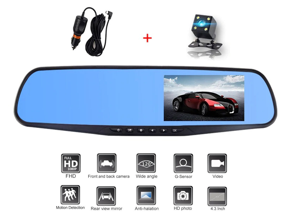 Motion detection feature active on car dash camera screen