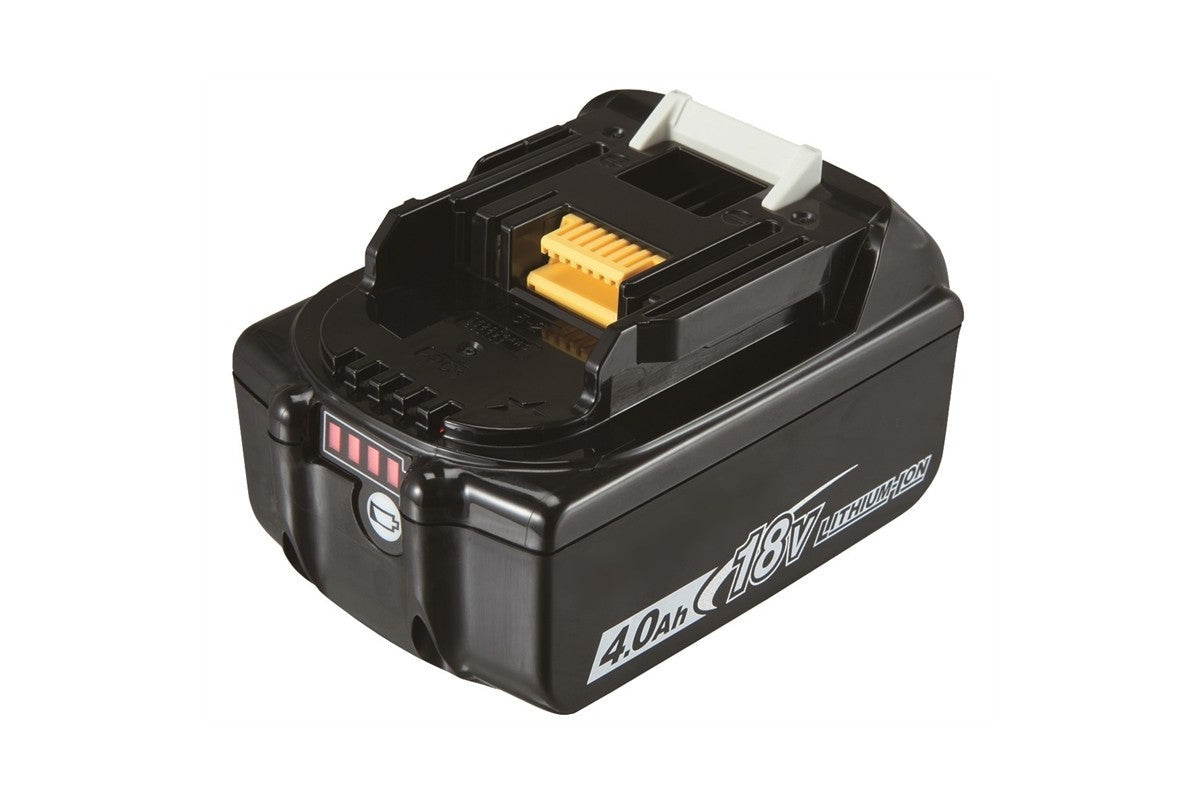 Close-up of battery terminals on Makita 18V replacement battery
