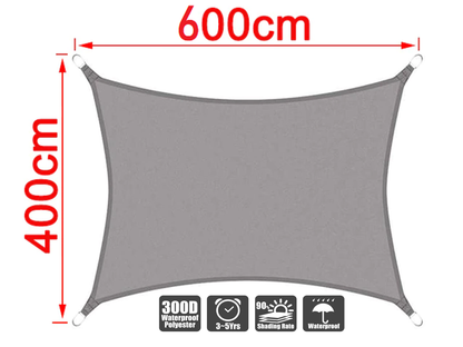 Close up of waterproof polyester fabric on sun shade sail