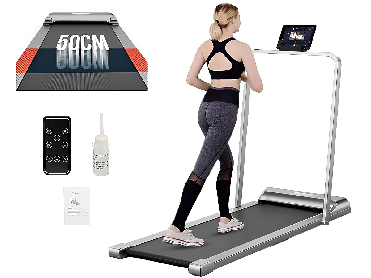 Foldable treadmill home gym quiet motor detail with speed control