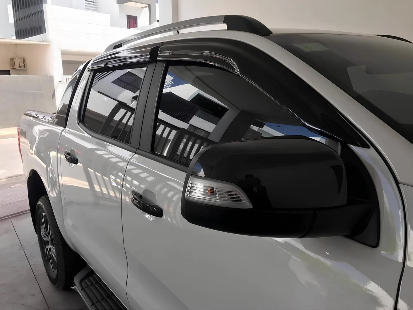 Ford Ranger window visors weather shields in matte black finish