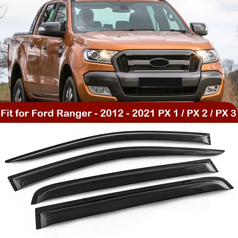 Ford Ranger window visors showing smooth aerodynamic design