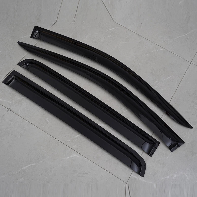 Side angle of Ford Ranger window visors on vehicle window