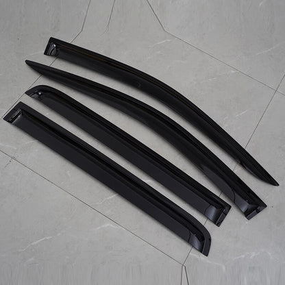 Side angle of Ford Ranger window visors on vehicle window