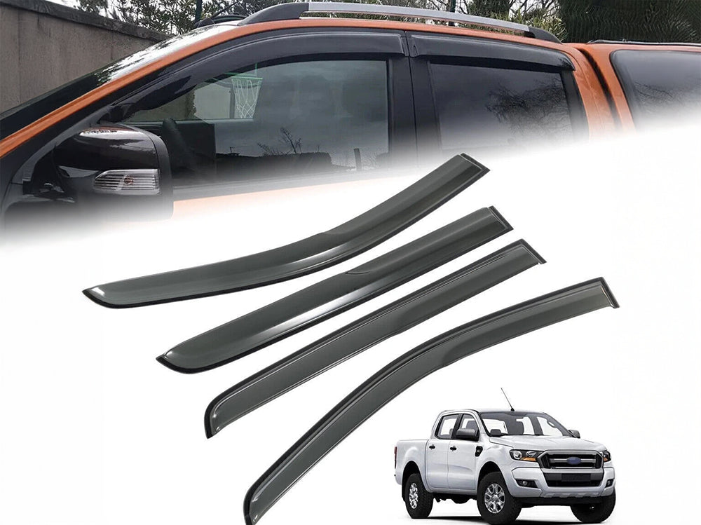 Ford Ranger window visors installed on double cab door