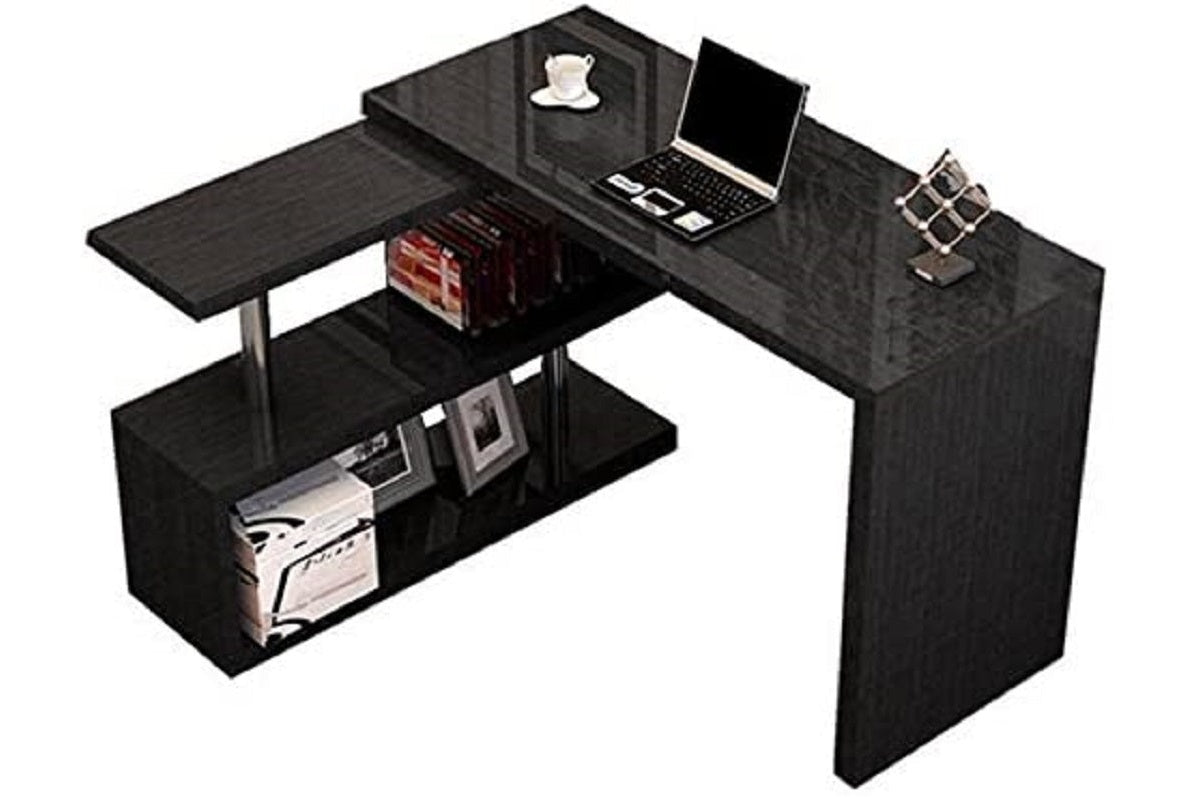 Side view of computer desk table with fibreboard surface