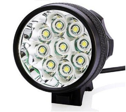 Bike light bicycle light mounted on bike handlebar in outdoor setting
