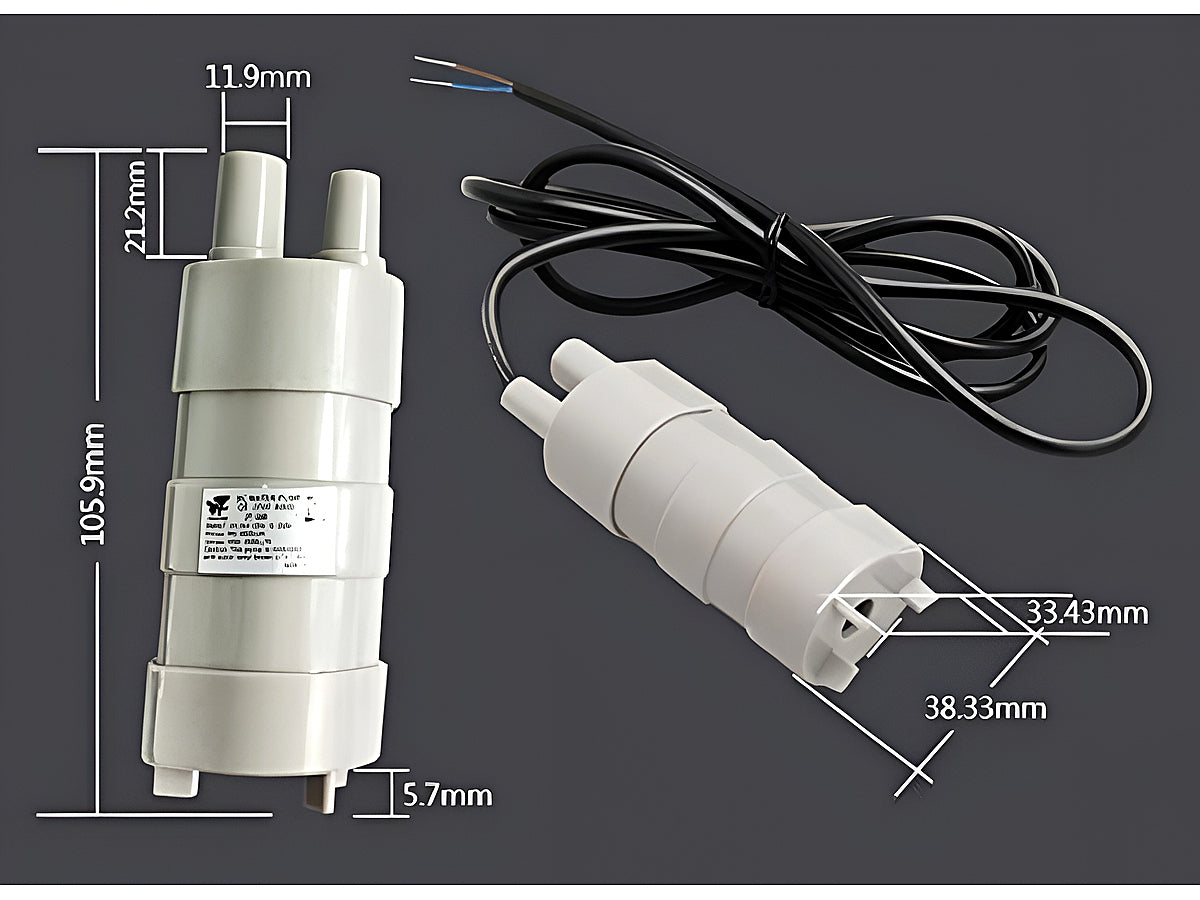Water pump 12V submersible pump installed in garden fountain setup