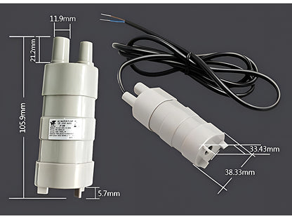 Water pump 12V submersible pump installed in garden fountain setup