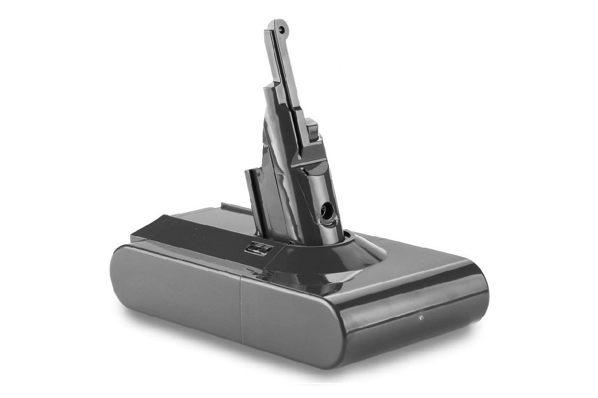 Close up of Dyson V8 battery replacement terminals and contacts