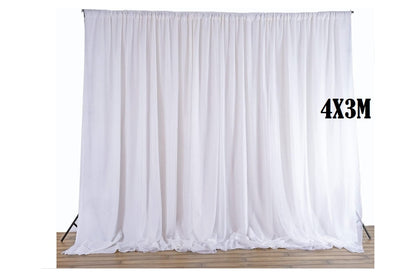 Side view of white sheer silk drapes curtain for weddings