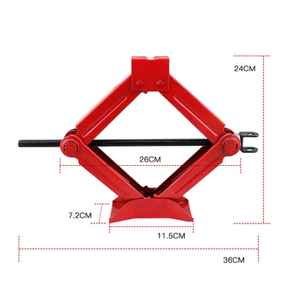 Manual scissors jack handle attachment for quick lifting