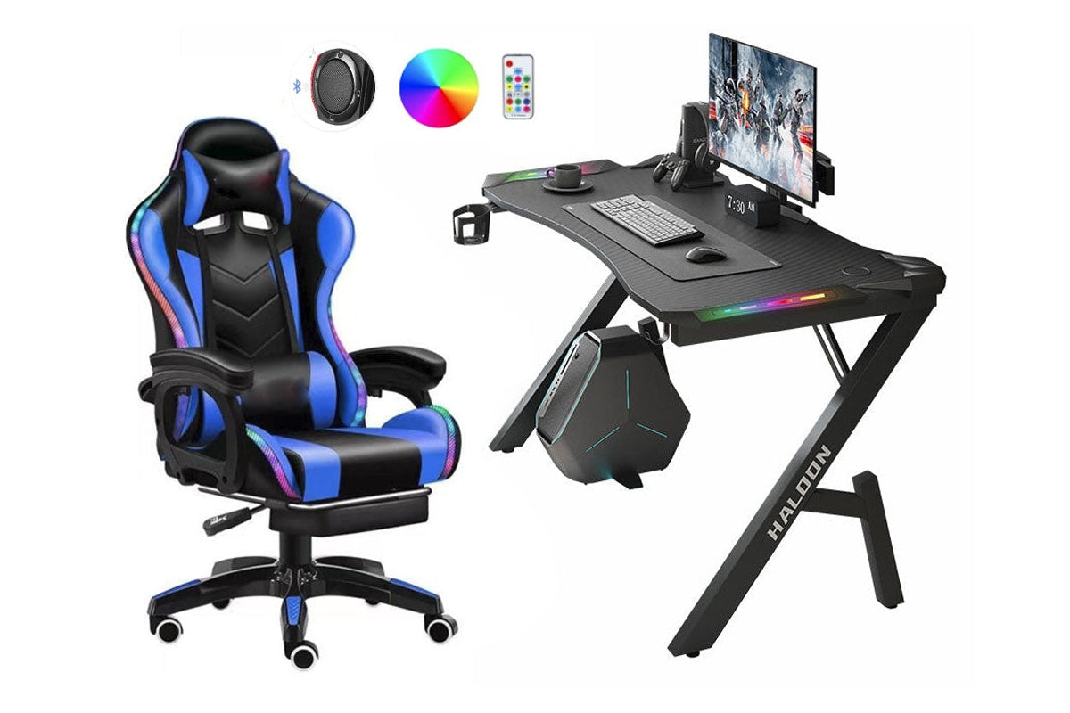 Side view of gaming chair with adjustable recline feature