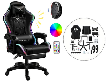 Gaming Chair with Footrest – RGB Gaming Chair with Speakers & Lights