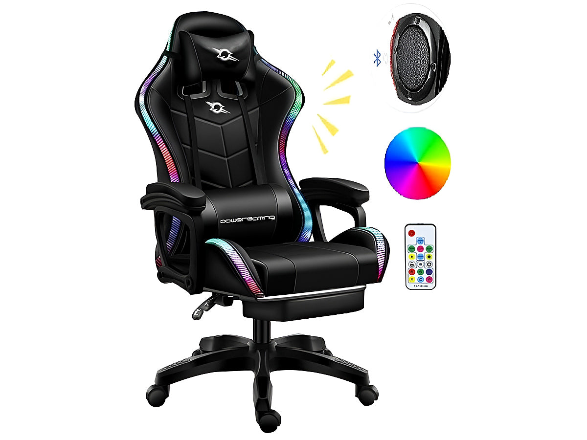 Gaming Chair with Footrest – RGB Gaming Chair with Speakers & Lights