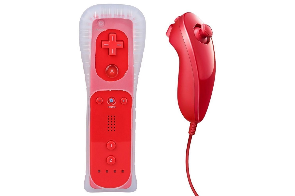 Side view of Wii remote and nunchuck replacement controller