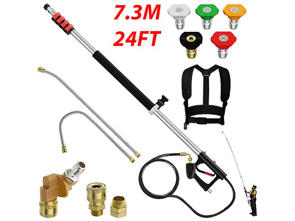 Pressure washer wand inlet fitting showing 38 inch quick plug