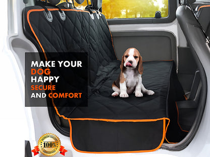 Pet car seat cover hammock protecting car seat from pet fur and dirt