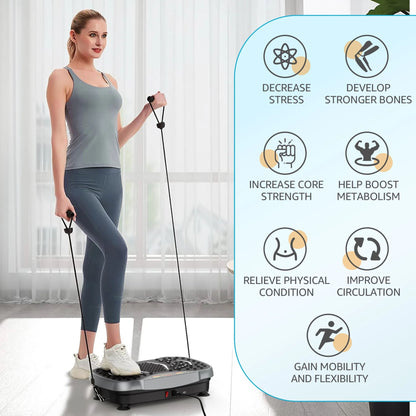 OLED colour touchscreen on vibration plate exercise machine