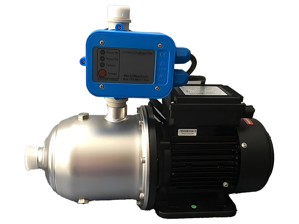 Close-up of stainless steel pump housing for water pump