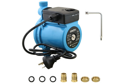 Side angle of hot water booster pump 260W with copper motor wire visible