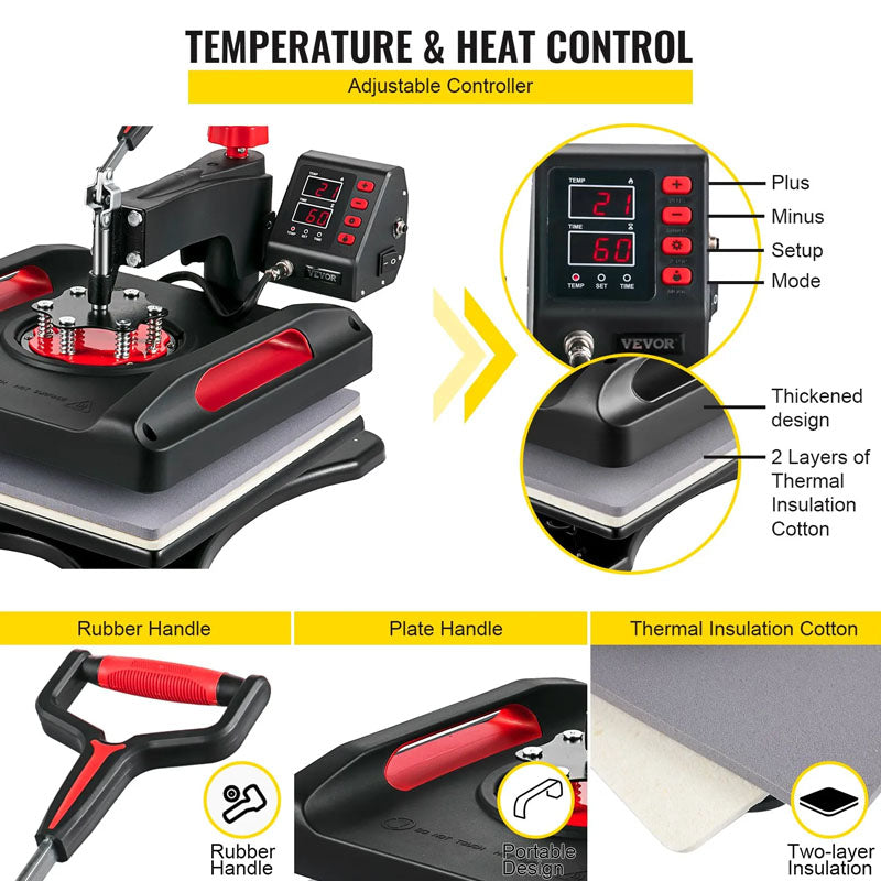 Heat press machine compact design weighing 235kg