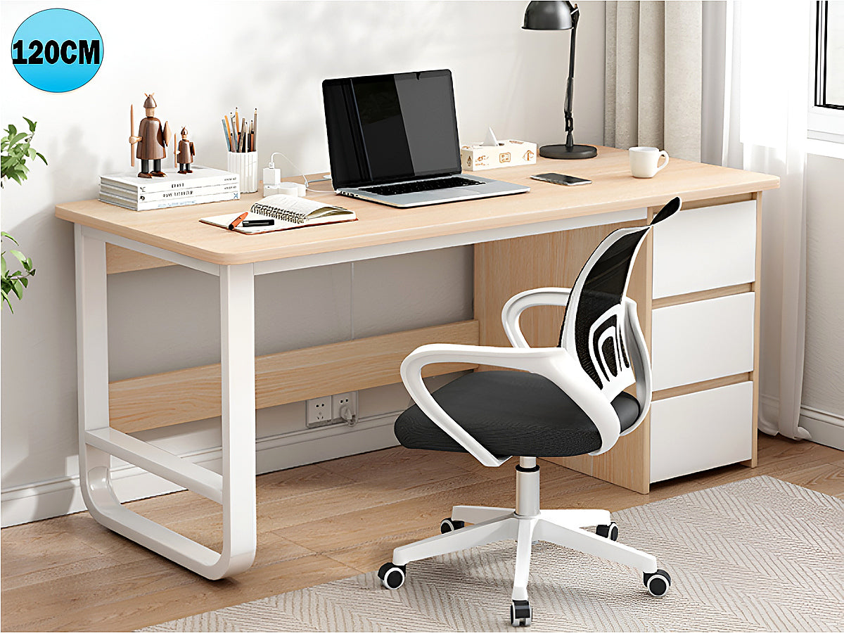 Rounded edges of computer desk table for safety