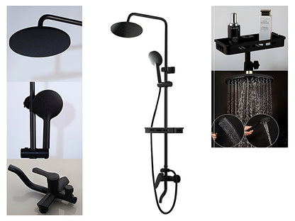 Close up of shower set with mixer 200mm rainfall head