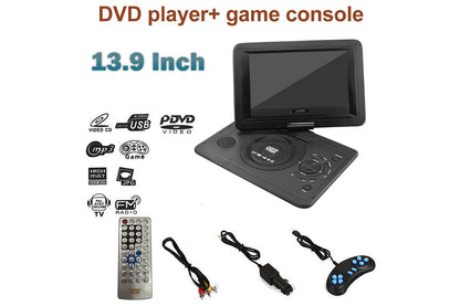 Side view of portable DVD player with 270 degree rotating screen