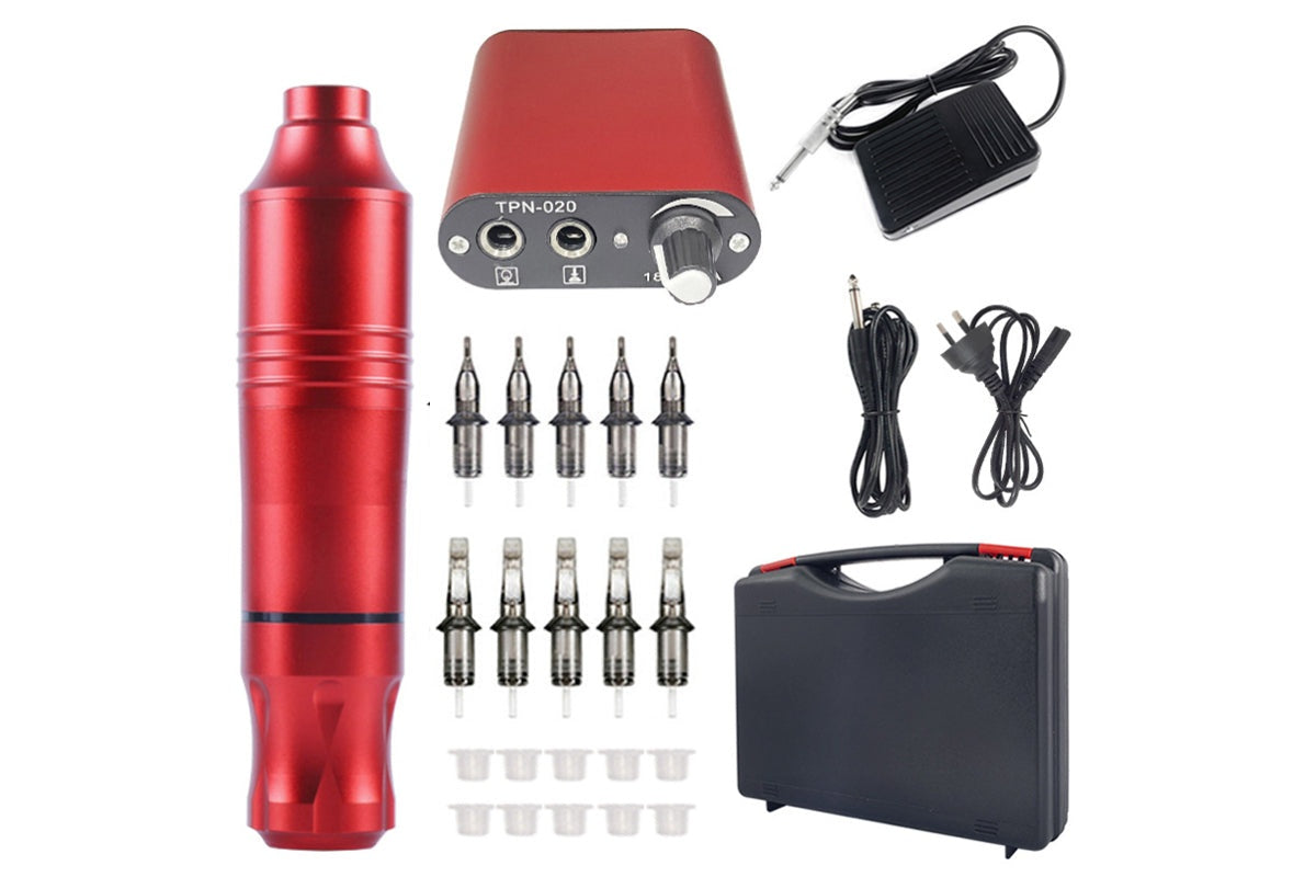 Close up of tattoo kit Combo all in one needle set included