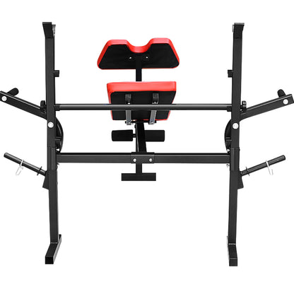 Weight bench loaded with weights demonstrating 200 kg capacity