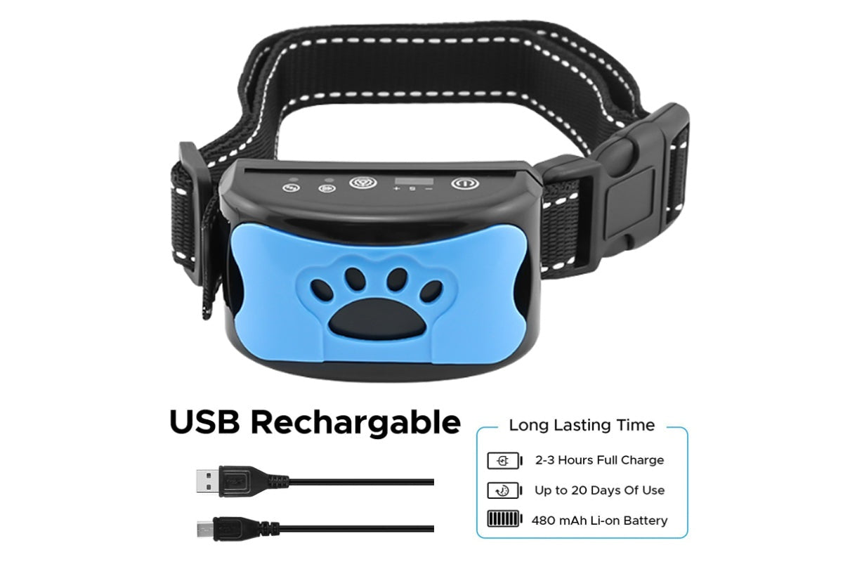 Close up of dog training collar waterproof material and adjustable strap