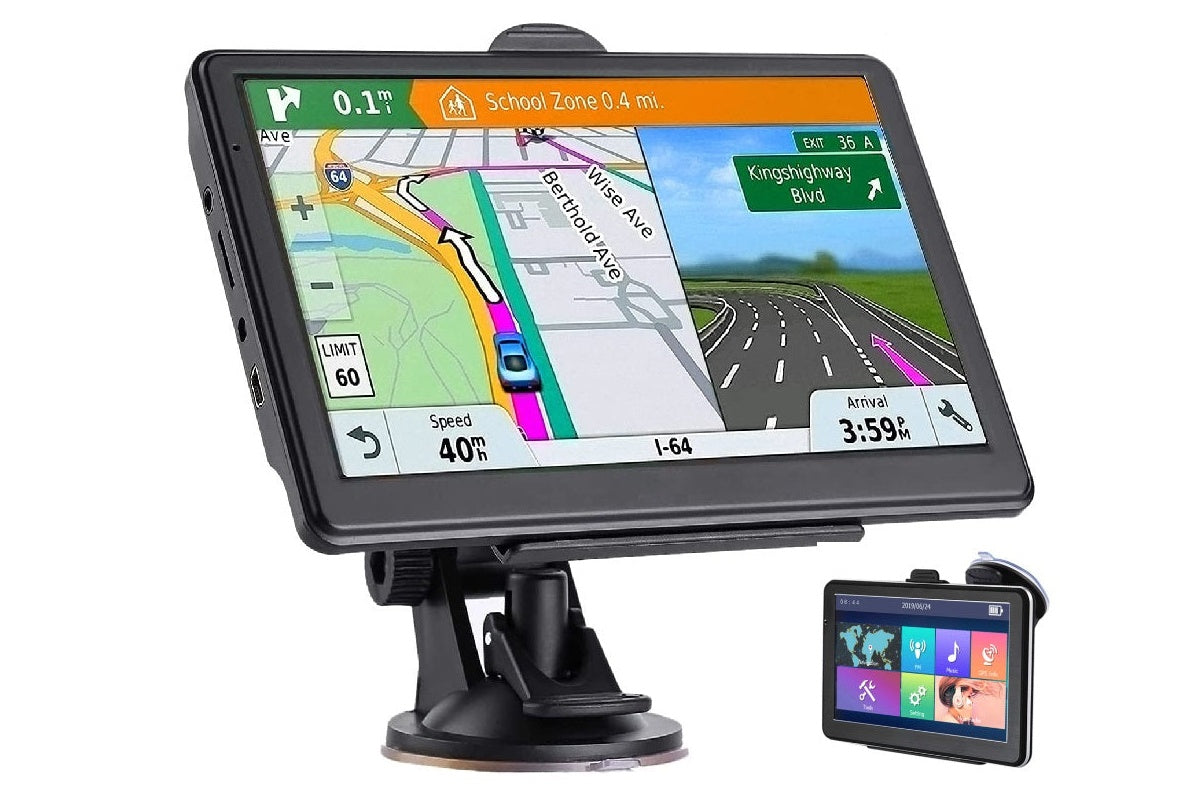Close up of Car GPS Navigation screen with NZ map loaded