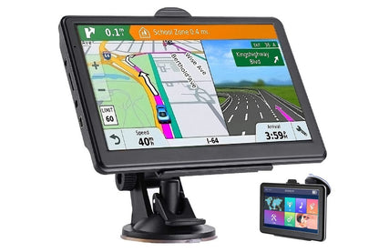 Close up of Car GPS Navigation screen with NZ map loaded