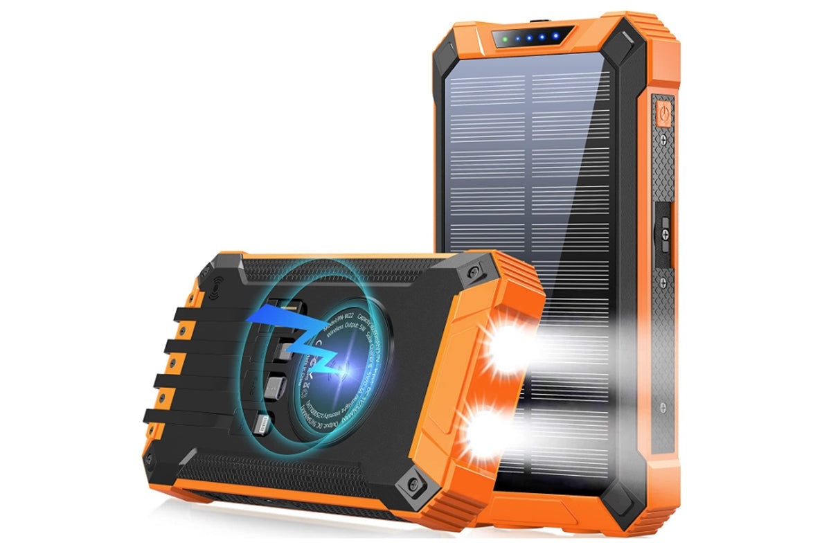 Close up of solar panel on solar power bank 20000mAh