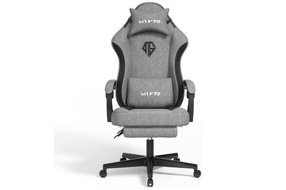 Close up of gaming chair ergonomic video game chair carbon fibre material